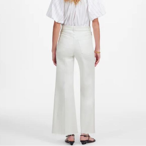 Madewell Flared Wide-Leg Crop Jeans in pure white Size 23 - Picture 2 of 10